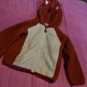 Columbia Red and Cream Hooded Fleece